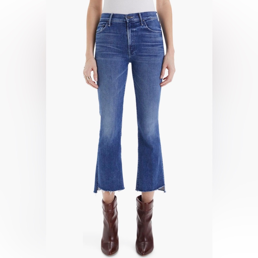 MOTHER $240 The Insider Step Hem Crop Bootcut Jeans Size 27 in “wish on a star”